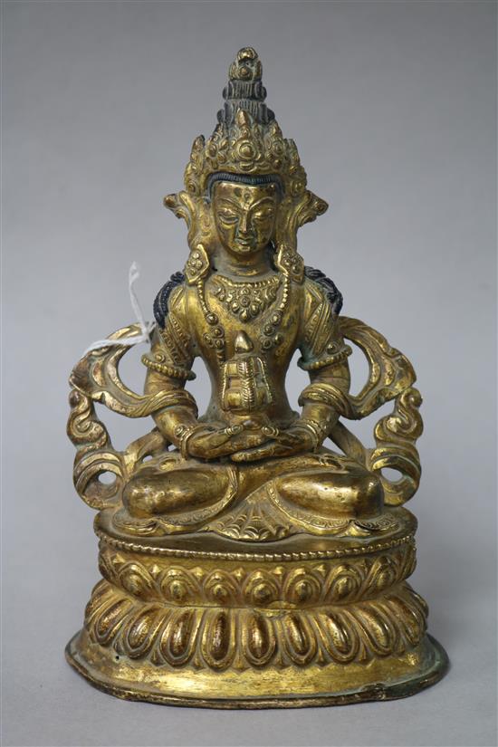 A bronze figure of Green Tara
